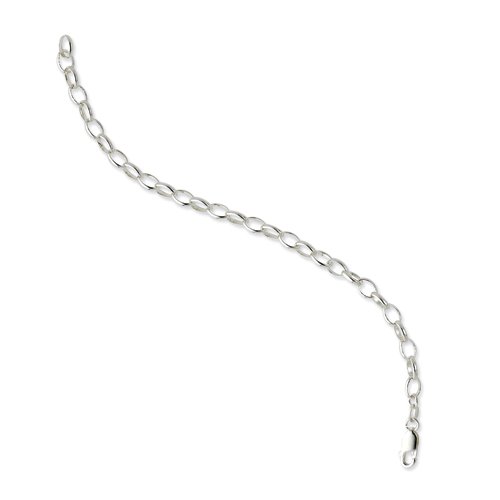 Sterling Silver Rhodium Plated 5mm Rolo Chain