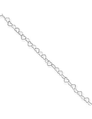 .925 Sterling Silver 3.5mm Fancy Heart Link Necklace