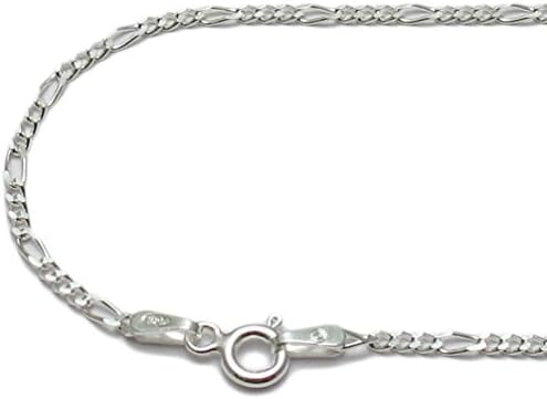 Letter Love Fashion Silver 11" Figaro Anklet 1.5mm