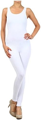 Cotton Spandex Bodysuit Jumpsuit Unitard .Small Medium Large Xl (xl, white)