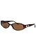 Guess GU7202-BRN-1 Women's Oval Translucent Brown Sunglasses