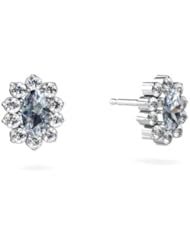 Genuine Aquamarine 14kt White Gold Earrings