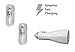 New OEM Authentic Samsung Car Charger+2 (Two) 5 foot Micro USB 2.0 Data Charging Cables