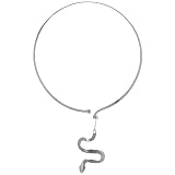 Designer Sterling Silver Collar Necklace w/ Snake Pendant