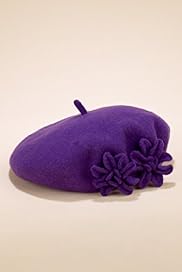 Young Girls Pure Wool Floral AppliquÃƒÂ© Beret Hat