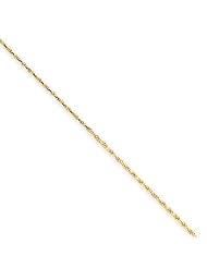 1mm, 14 Karat Gold, Diamond-Cut Rope Chain - 22 inch