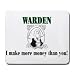 WARDEN I make more money than you! Mousepad
