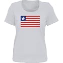 LIBERIA / LIBERIAN FLAG *Bella Ladies/ JUNIORS Short Sleeve Scoop Neck FITTED TEE (T-Shirt) Various Colors