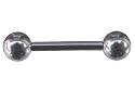 Piercing Hantel - Straight Barbell 2,0 x 10 mm aus Chirurgenstahl mit Kugeln 5 mm