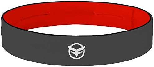 Running Belt-The Runners Belt that Secures Running Accessories in Place, Hassle Free Stylish Comfortable Versatile Workout Sports Belt by FitFoxy (Scarlet / Grey, S)