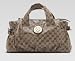 GUCCI - Hysteria - medium top handle bag handbag satchel - Crystal GG - Beige/Ebony