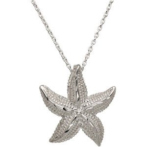 Genuine IceCarats Designer Jewelry Gift Sterling Silver Starfish Pendant. 24.08X22.09 Mm Starfish Pendant In Sterling Silver
