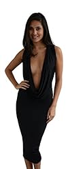 Polyester/Spandex Sleeveless Cowl Neck Plunging Neck Bodycon Dress/Midi Dress 