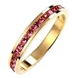 WOMEN'S GOLD PLATED RINGS W/COLORED CZ - Channel Set Eternity Band