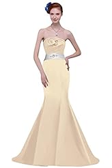 Strapless Backless Satin Sleeveless Mermaid Evening Dress/Prom Dress/Wedding Dress  With a Sash 