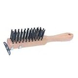 6 Pack Harper Brush 5230 11 Heavy Duty Wire Brush with Scraper - 4 Row by Harper Brush