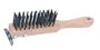 6 Pack Harper Brush 5230 11" Heavy Duty Wire Brush with Scraper - 4 Row