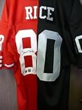 Rice, Jerry Autographed/Hand Signed San Francisco 49ers/Oakland Raiders Jersey by Jerry Rice. (PSA A