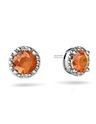 Genuine Fire Opal 14kt White Gold Earrings