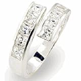 S-25 Sterling Silver .925 Cubic Zirconia Woman's Ring (Available in Sizes 5 to 10) Lifetime Guarantee