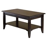 Banded Cappuccino Wood Coffee Table (Cappuccino) (18.03H x 37W x 21.02D)