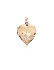 14K Yellow Gold-Filled Heart Pendant Photo Locket (13 x 19 mm)