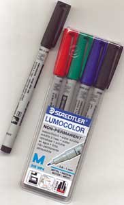 Chessex Role Playing Play Mat Marking Pen: (4 Pack) Staedtler Lumocolor Water Based Overhead Projection Markers