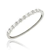 Sterling Silver .925 Simulated Diamond cz Oval prong S design Bangle Bracelet