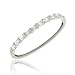 Sterling Silver .925 Simulated Diamond cz Oval prong S design Bangle Bracelet