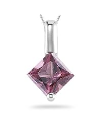 0.37 Cts Pink Tourmaline Solitaire Pendant in 14K White Gold