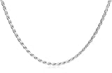 14k White Gold 2.5mm Diamond-Cut Rope Chain Necklace, 20