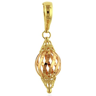 18K Two Tone Fancy Pendant