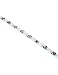14K White Gold Enamel Bracelet