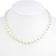 Handmade Snow White Cat's Eye Necklace With Silver Beads