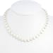 EXP Handmade Snow White Cat's Eye Necklace With Silver Beads