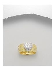 White Heart CZ Ring In 92.5 Sterling Silver