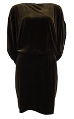 Polyester/Spandex/Velvet Keyhole Dolman  Dress