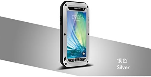 Love MEI Galaxy A7 Case,double-bb ,4-layer Protection Cover Case for Samsung Galaxy A7 ,5 Colors Corning Gorilla Glass Aluminum Metal Protective Case for Samsung Galaxy A7,A7000,A7009(Water/dirt/shock Proof) (Silver)