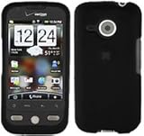 HTC Droid Eris / S6200 Black Rubber Feel Hard Case Cover w/Belt Clip