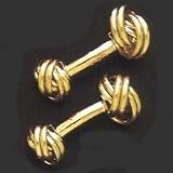 14K Gold Affordable Hollow Knot Cufflinks