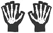 Skeleton Bones Fingerless Gloves White On Black Goth Punk Emo Gothic Riding
