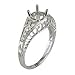 0.10 Ct Round Cut Diamond Antique Style Engagement Ring Setting Platinum