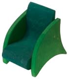 Handmade Doll House Armchair, Green