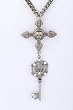 Rocker Jewelry Gothic Cross and Key pendant Unisex drop pendant