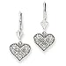 14k Gold White Gold Diamond Heart Dangle Leverback Earrings