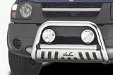 Ultimate Bull Bar 3 in. Dia. Chrome Plated Stainless w/Stainless Steel Skid Plate Tow Hooks Must Be Removed