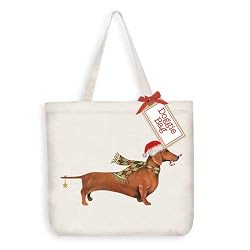 Holiday Dachshund Tote Bag