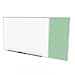 Ghent SPC48C-V-189 4 ft. x 8 ft. Style C Combination Unit - Porcelain Magnetic Whiteboard and Vinyl Fabric Tackboard - Mint
