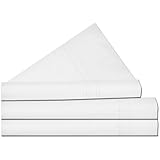Tribeca Living Queen/300 Thread Count Egyptian Cotton Percale  Deep Pocket Sheet Set, White