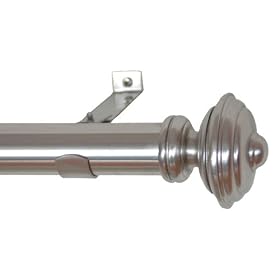 Window Curtain Rod Drapery Rod 18 Inch - 48 Inch Stacked Rd Nickel by BackyardBargain LLC